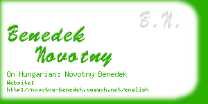 benedek novotny business card